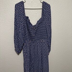 American Eagle Outfitters Navy Floral Long Sleeve Dress